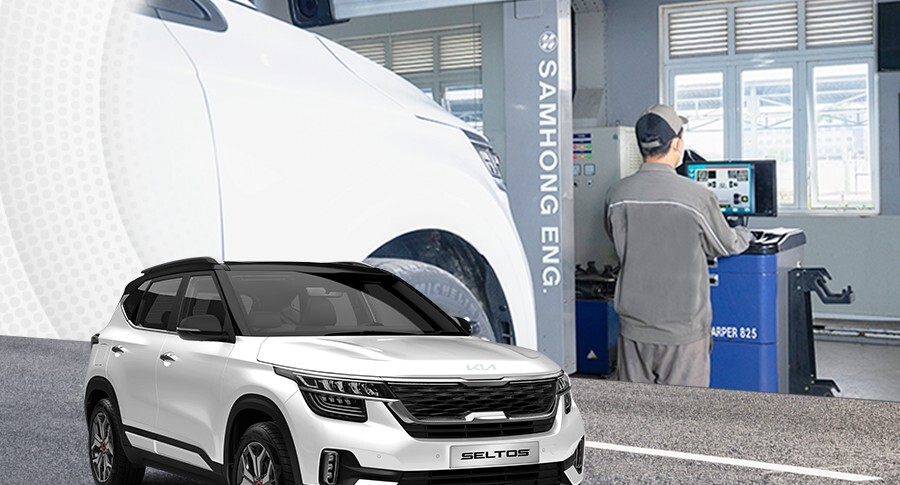 Vững tay lái trên mọi cung đường với dịch vụ cân chỉnh góc đặt bánh xe Kia
